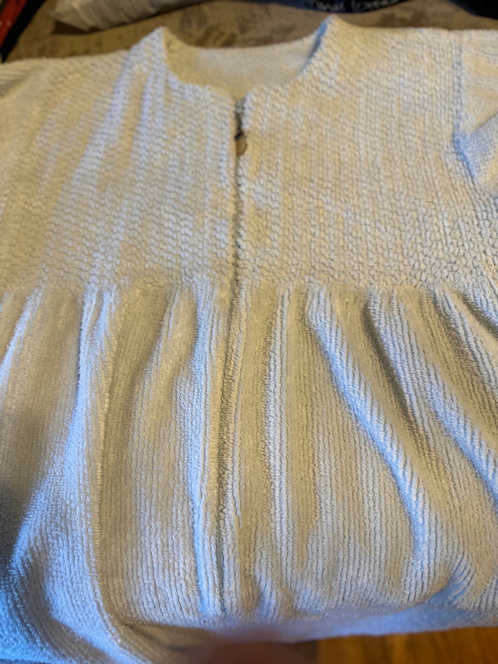 Delicates Light Blue Textured Knit Long Robe - Picture 4 of 5